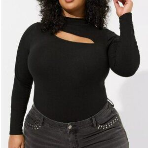 $10 if Bundled! New Torrid Foxy Cut Out Mock Neck Long Sleeve Top